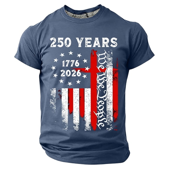 Tiijoy Independence Day Tee for Boy USA 250th 4th of July Short Sleeve T-Shirt, Sizes 1-13