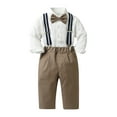 thumbnail image 1 of Tiijoy Infant Boy Long Sleeve Dress Shirt Suspenders Pants Bow Tie 3Pcs Suit, Sizes 12M-5T, 1 of 4