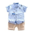 thumbnail image 1 of Tiijoy Infant Boy Summer Outfits Cartoon Print Short Sleeve Shirt Shorts Set, Sizes 12M-4T, 1 of 2