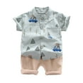 thumbnail image 1 of Tiijoy Infant Boy Summer Outfits Cartoon Print Short Sleeve Shirt Shorts Set, Sizes 12M-4T, 1 of 2