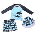 thumbnail image 1 of Tiijoy Boys Cartoon Short Sleeve Rash Guard Swimsuit with Swim Cap, 3-Piece, Sizes 0-6, 1 of 6