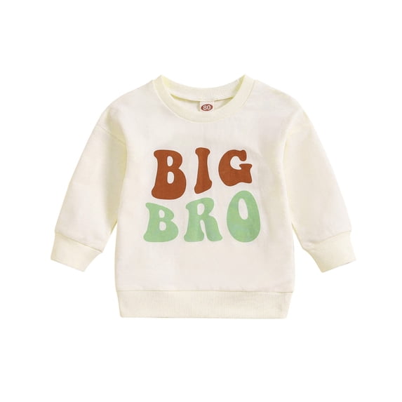 Tiijoy Boys Casual Sweatshirt Letter Embroidery Crewneck Pullover, Sizes 18-24 Months
