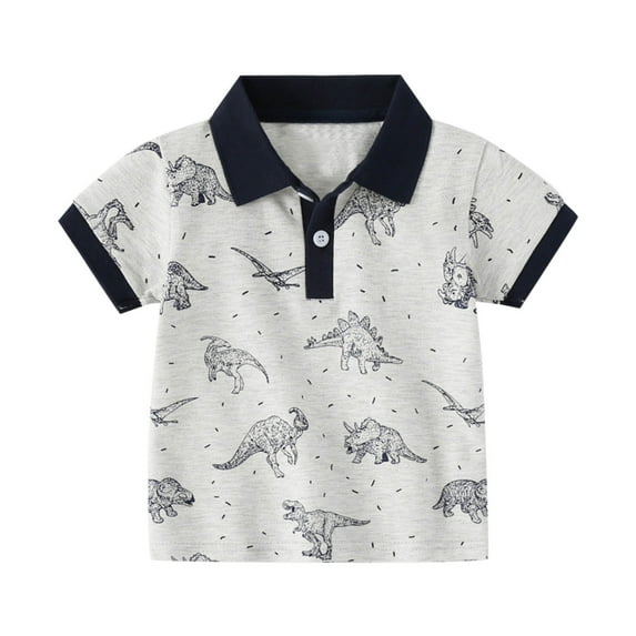 Tiijoy Boys Cotton Polo Shirt Short Sleeve Collared Casual T-Shirt, Sizes 18-24M
