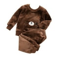 thumbnail image 1 of Tiijoy Boys Flannel Pajamas Winter Warm Fuzzy Sweatshirt Pants Sleepwear, Sizes 18-24M, 1 of 3