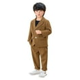 thumbnail image 1 of Tiijoy Boys Formal Suit Tuxedo Set Long Sleeve Suit Jacket Pants Necklace 3Pcs Set, 1 of 8