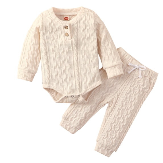Tiijoy Boys Outfits Baby Clothes Knit Sweater Long Sleeve Romper Pants 2Pcs Set
