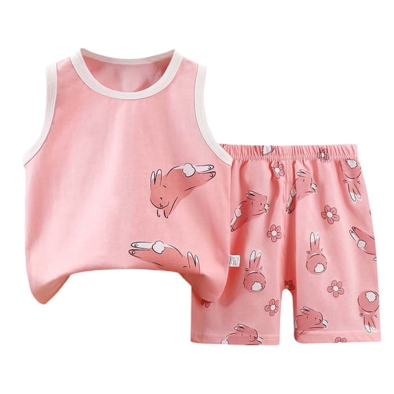 Tiijoy Infant Boys Outfits Cartoon Print Breathable Tank Top & Shorts Summer Clothes Set