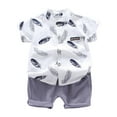 thumbnail image 1 of Tiijoy Infant Boys Outfits Summer Short Sleeve Button-Down Shirt Shorts Set, Sizes 12M-4T, 1 of 2
