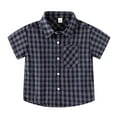 thumbnail image 1 of Tiijoy Boys Plaid Short Sleeve Button Down Shirt Breathable Summer Casual Pocket Shirt, 1 of 6