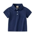 thumbnail image 1 of Tiijoy Boys Soild Short Sleeve Polo Shirt Casual Versatile Turn Down Collar Shirt, 1 of 3