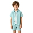 thumbnail image 1 of Tiijoy Infant Boys Summer Outfit Set Casual Short Sleeve Button Down Shirt Shorts Sets, 1 of 4