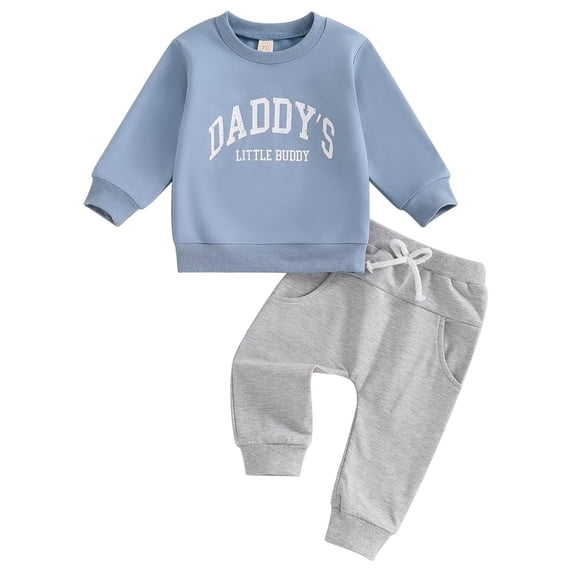 Tiijoy Boys Sweatsuit Casual Active Letter Sweatshirt Pants Outfits, Sizes 3M-3T