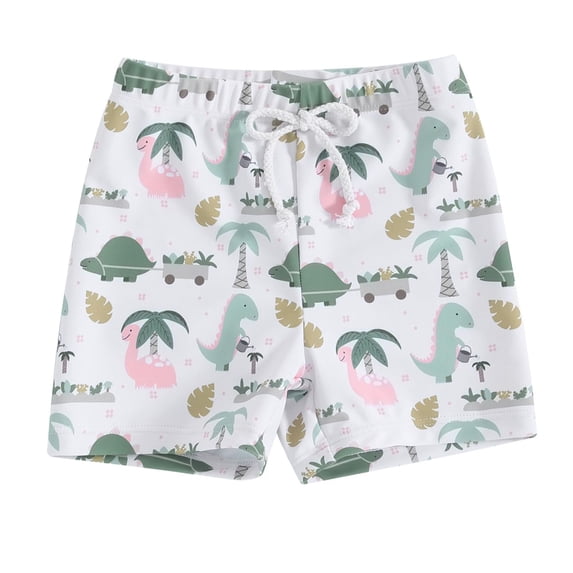 Tiijoy Boys Swim Trunks Stretch Drawstring Swim Shorts Bathing Suit, Sizes 6-12 Months