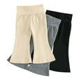 thumbnail image 1 of Tiijoy Infant Girls 3 Pack Flare Pants Solid Color High Waisted Stretch Pants, Sizes 9-12M, 1 of 8