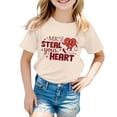 thumbnail image 1 of Tiijoy Infant Girls Casual T-Shirt Short Sleeve Graphic Tee with Letter Print, Sizes 18-24 Months, 1 of 4