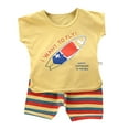 thumbnail image 1 of Tiijoy Infant Girls Clothes Set Short Sleeve Graphic T Shirt Shorts Set 2-Piece Outfits, 1 of 3