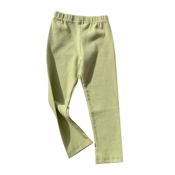 Tiijoy Infant Girls Cotton Pull On Pants Casual Leggings Soft Stretch Trousers, Sizes 12-24M, Green