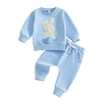 thumbnail image 1 of Tiijoy Infant Girls Easter Bunny Outfits Cotton Sweatshirt Pants 2Pcs Set, Sizes 3M-3T, 1 of 8