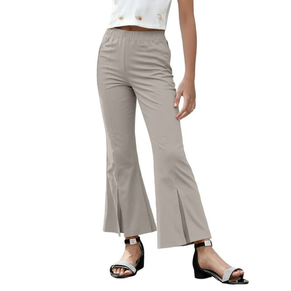 Tiijoy Infant Girls Flared Pants High Waisted Stretch Slit Pull On Pants, Sizes 18-24M