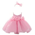 thumbnail image 1 of Tiijoy Infant Girls Flower Sleeveless Mesh Dress Wedding Pageant Party Princess Dress, Sizes 6-12M, 1 of 3