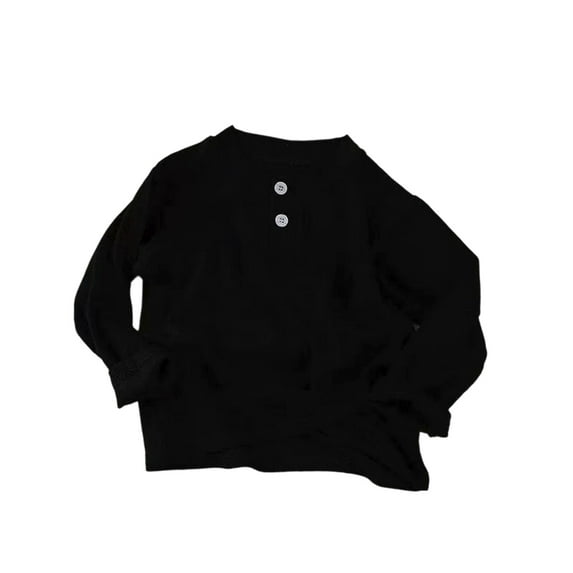 Tiijoy Infant Girls Long Sleeve Henley T-Shirt Solid Stretch Everyday T Shirt, Sizes 12-18 Months