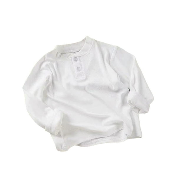Tiijoy Infant Girls Long Sleeve Henley T-Shirt Solid Stretch Everyday T Shirt, Sizes 18-24 Months