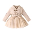 thumbnail image 1 of Tiijoy Infant Girls Long Sleeve Jacket Dress Fall Winter Mesh Princess Dress, Sizes 18-24M, 1 of 7