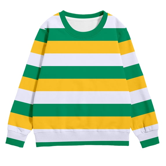 Tiijoy Girls Striped Crewneck Sweatshirt Casual Long Sleeve Pullover, Sizes 18-24 Months