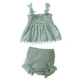 thumbnail image 1 of Tiijoy Infant Girls Summer 2Pcs Outfits Spring Solid Sleeveless Camisole Tops Shorts Set, Sizes 18-24 Months, 1 of 5
