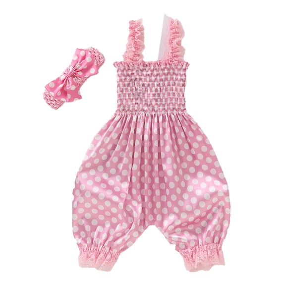 Tiijoy Infant Girls Summer Floral Sleeveless Smocked Romper with Headband, Sizes 12-18M