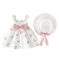 thumbnail image 1 of Tiijoy Infant Girls Summer Outfits Cherry Print Bow Cute Sundress with Hat, 1 of 4