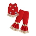 thumbnail image 1 of Tiijoy Infant Girls Summer Outfits Flower Tassels Tank Top Flared Pants Set, Sizes 6M-3T, 1 of 3