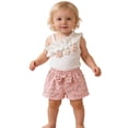 thumbnail image 1 of Tiijoy Infant Girls Summer Outfits Ruffle Floral Sleeveless Top with Bow Shorts, Sizes 9-12 Months, 1 of 8