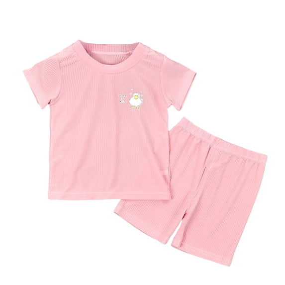 Tiijoy Infant Girls Summer Outfits Short Sleeve T Shirt Shorts Clothes Set, Sizes 18-24M