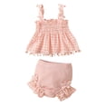 thumbnail image 1 of Tiijoy Infant Girls Summer Outfits Spring Solid Sleeveless Camisole Tops Shorts 2Pcs Set, Sizes 18-24 Months, 1 of 4