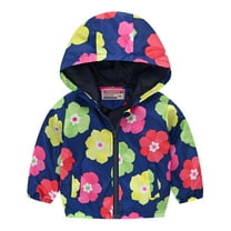 Tiijoy Infant Girls Windbreaker Floral Lightweight Zip Up Hooded Jacket Coat, Sizes 18-24M