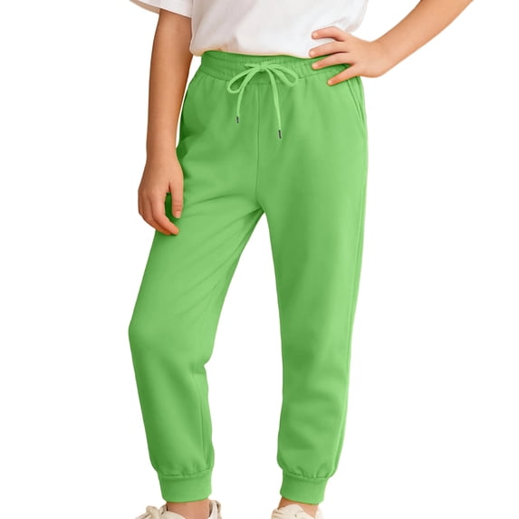 Tiijoy Jogger Pants for Boys Cotton Sweatpants Kids Casual Active Trousers, Sizes 3-4, Green