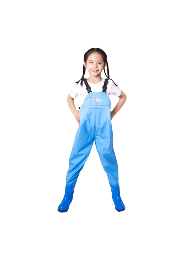 Kids Chest Waders Boys Girls Waterproof Bootfoot Waders Children's Bib Waders, Sizes 3-4