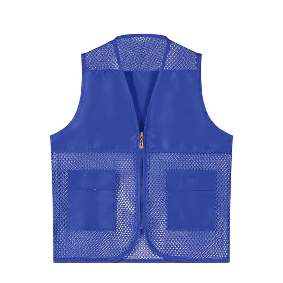 Tiijoy Kids Fishnet Fishing Vest Zip-Up Outdoor Travel Hiking Vest with Pockets