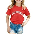 thumbnail image 1 of Tiijoy Kids Girls California Print Short Sleeve T-Shirt Soft Crew Neck Tee Top, Sizes 2-12, 1 of 3