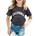 thumbnail image 1 of Tiijoy Kids Girls California Print Short Sleeve T-Shirt Soft Crew Neck Tee Top, Sizes 2-12, 1 of 3