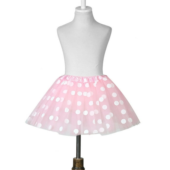 Tiijoy Kids Girls Polka Dot Tutu Skirt Ballet Dance Performance Tulle Skirt