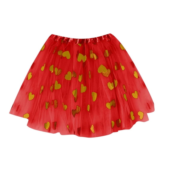 Tiijoy Kids Girls Valentine's Day Tutu Skirt Party Princess Tulle Skirt