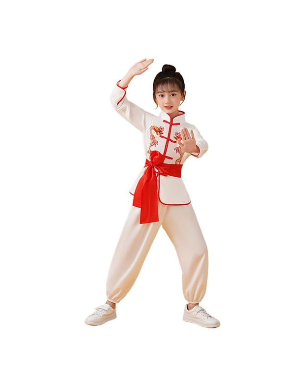 Kids Martial Arts Uniform Chinese Kung Fu Tai Chi Suit Children's Taiji Co_Stume