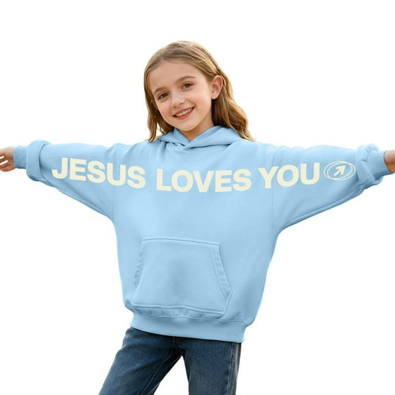 Tiijoy Kids Unisex Hoodie Boys Girls Letter Print Casual Hooded Sweatshirt, Sizes 7-8