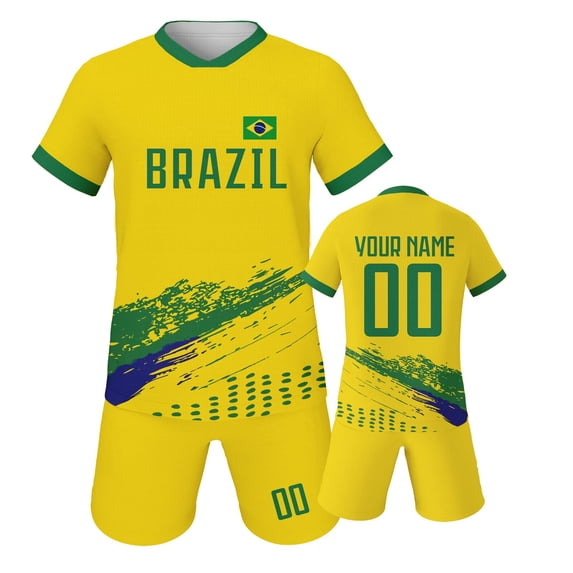 Tiijoy Kids and Adults Customized Diy Soccer Uniform Short Sleeve Tee Shorts Set, Sizes 10-11