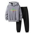thumbnail image 1 of Tiijoy Little Boys 2Pcs Outfits Long Sleeve Hoodie Sweatpants Sports Sweatsuit, Sizes 5-6, 1 of 3