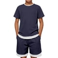 thumbnail image 1 of Tiijoy Little Boys Casual Outfits Kids 2Pcs Short Sleeve T-Shirt Shorts Set, Sizes 5-6, 1 of 8