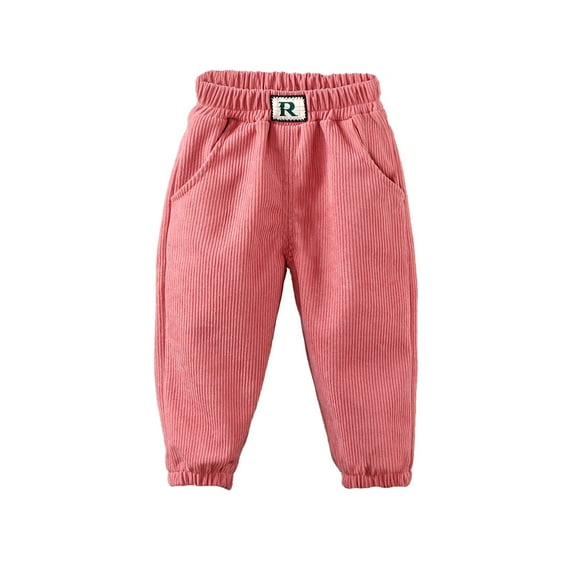 Tiijoy Little Boys Corduroy Pants Solid Color Elastic Waist Casual Sweatpants, Sizes 1-7