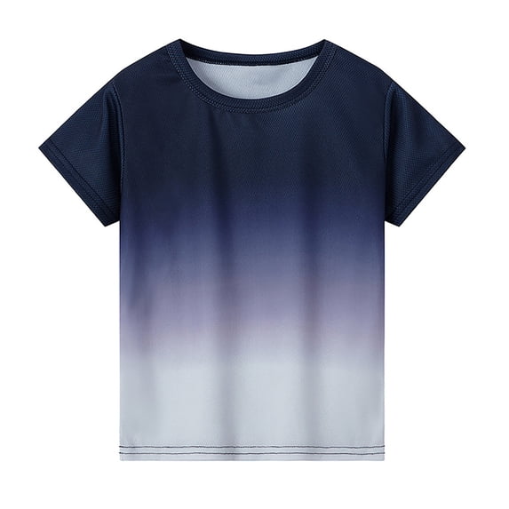 Tiijoy Little Boys Gradient T-Shirt Short Sleeve Crew Neck Sports T Shirt, Sizes 6-7